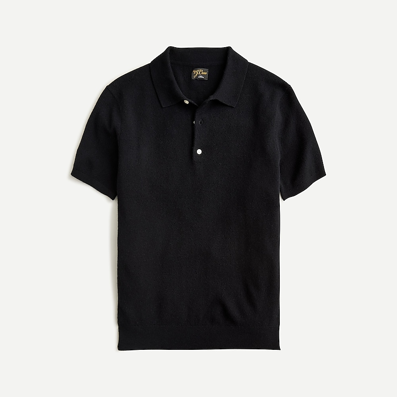 Black J.Crew Short-sleeve cashmere sweater-polo | J.Crew Factory | SRQYT9168