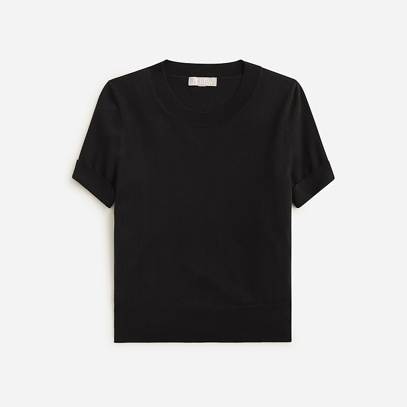 Black J.Crew Shrunken TENCEL™ lyocell-blend T-shirt | J.Crew Factory | LIJES3510