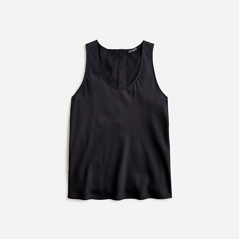 Black J.Crew Sleeveless shell top in everyday crepe | J.Crew Factory | KFPTY3582