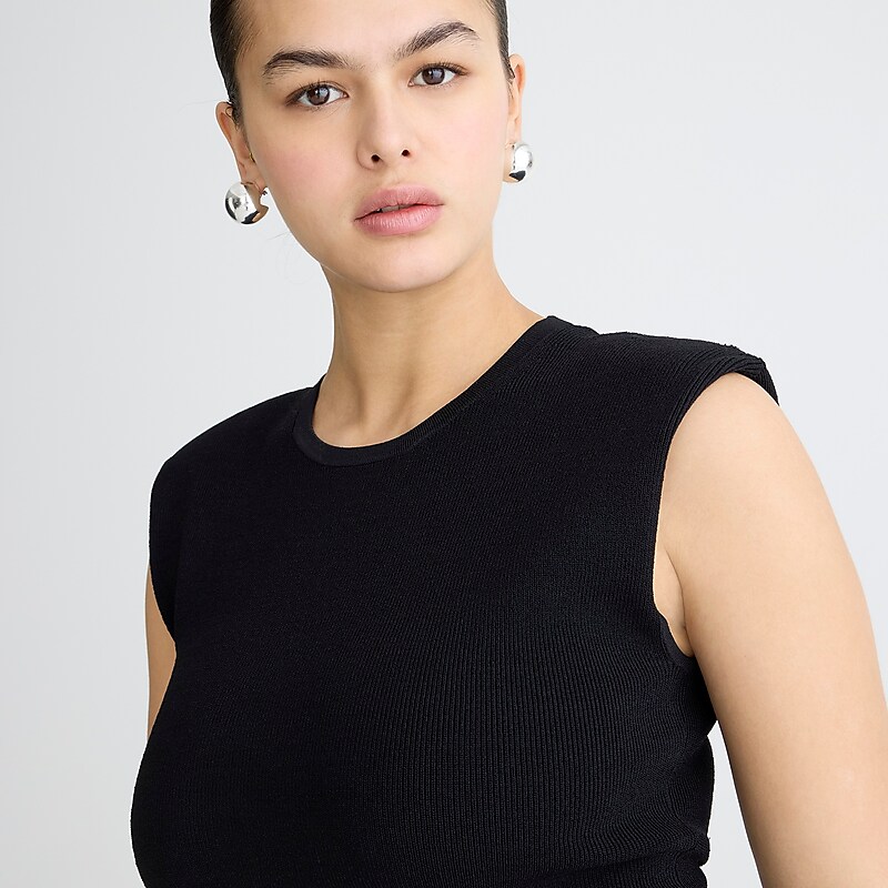 Black J.Crew Sleeveless sweater-dress in stretch viscose blend | J.Crew Factory | YNAWV5481