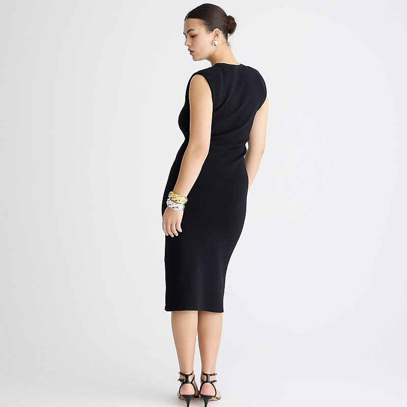 Black J.Crew Sleeveless sweater-dress in stretch viscose blend | J.Crew Factory | YNAWV5481