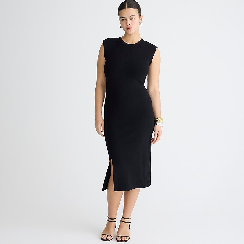 Black J.Crew Sleeveless sweater-dress in stretch viscose blend | J.Crew Factory | YNAWV5481