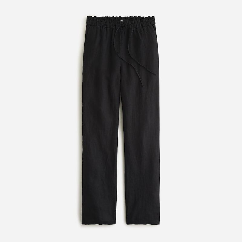 Black J.Crew Soleil pant in striped linen | J.Crew Factory | ZTVQA1580