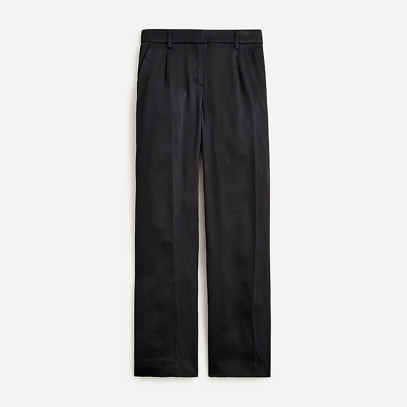 Black J.Crew Straight-leg essential pant in luster crepe | J.Crew Factory | LPTJQ4273