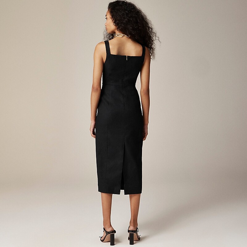 Black J.Crew Stretch linen-blend sheath dress | J.Crew Factory | KVRAG2431