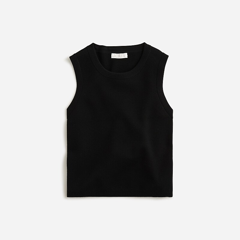 Black J.Crew Sweater shell in TENCEL™ lyocell blend. | J.Crew Factory | TKDUF4129