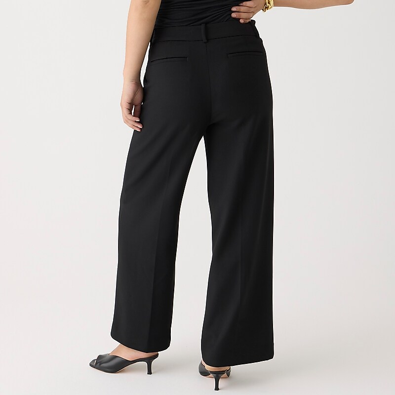 Black J.Crew Sydney wide-leg pant in four-season stretch | J.Crew Factory | USOAY5682