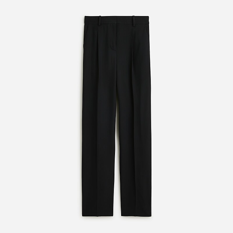 Black J.Crew Tapered essential pant in drapey viscose | J.Crew Factory | HMEND6358