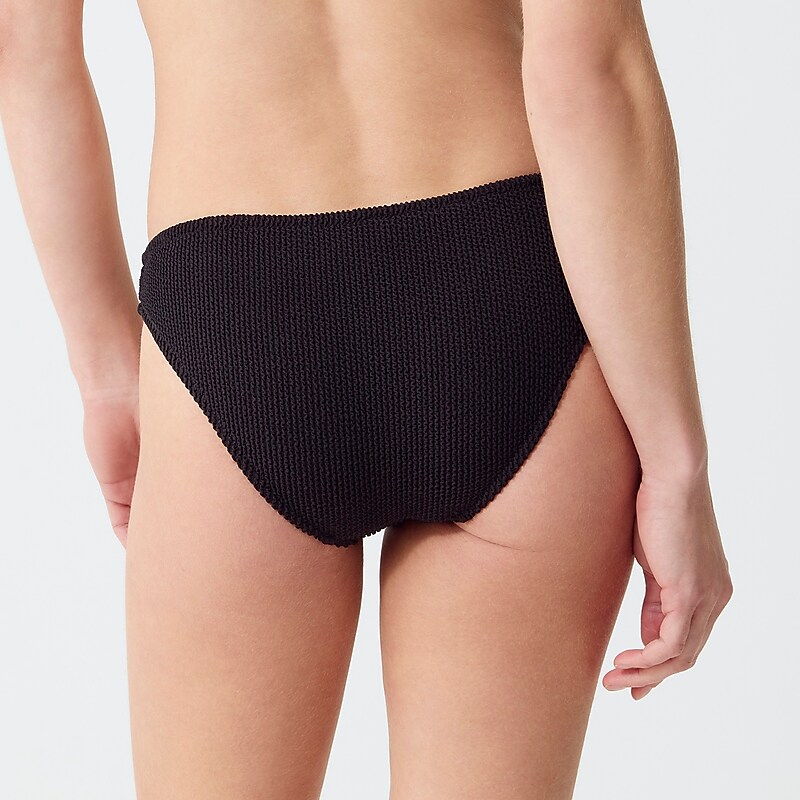 Black J.Crew Textured hipster full-coverage bikini bottom | J.Crew Factory | TAIRV5246