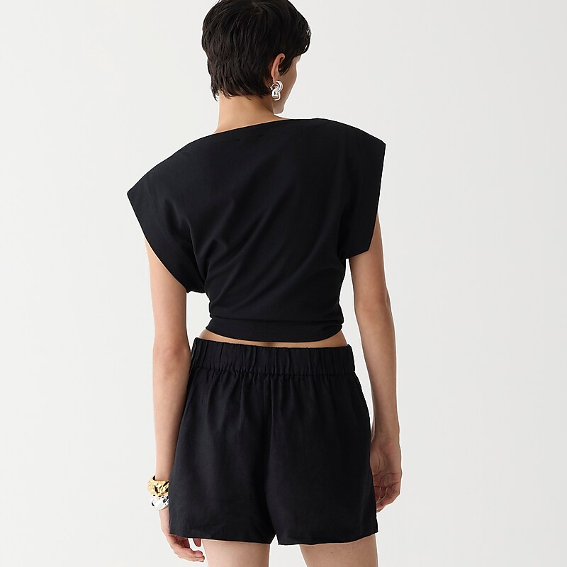 Black J.Crew Tropez short in linen | J.Crew Factory | WPDHG4609