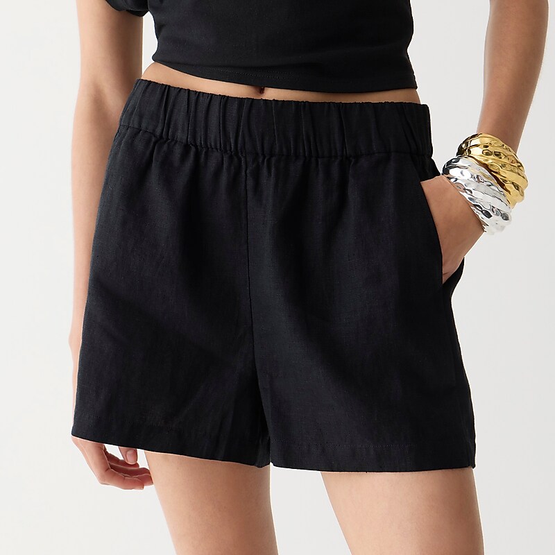 Black J.Crew Tropez short in striped linen | J.Crew Factory | HPTDM3681