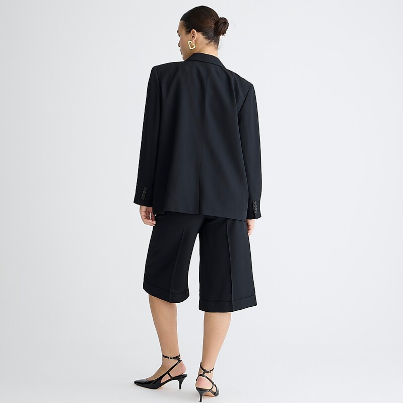 Black J.Crew Tuxedo blazer in drapey viscose | J.Crew Factory | PXRQE0128