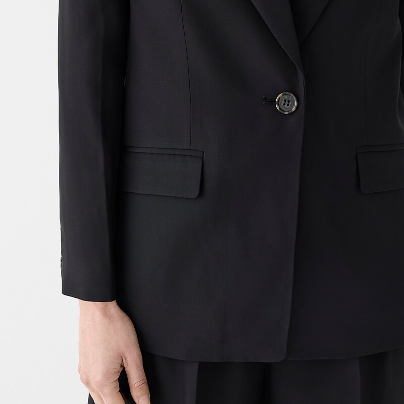 Black J.Crew Tuxedo blazer in drapey viscose | J.Crew Factory | PXRQE0128