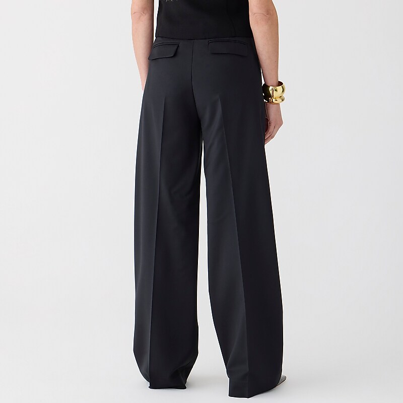 Black J.Crew Wide-leg essential pant in city twill | J.Crew Factory | ARMQJ5961