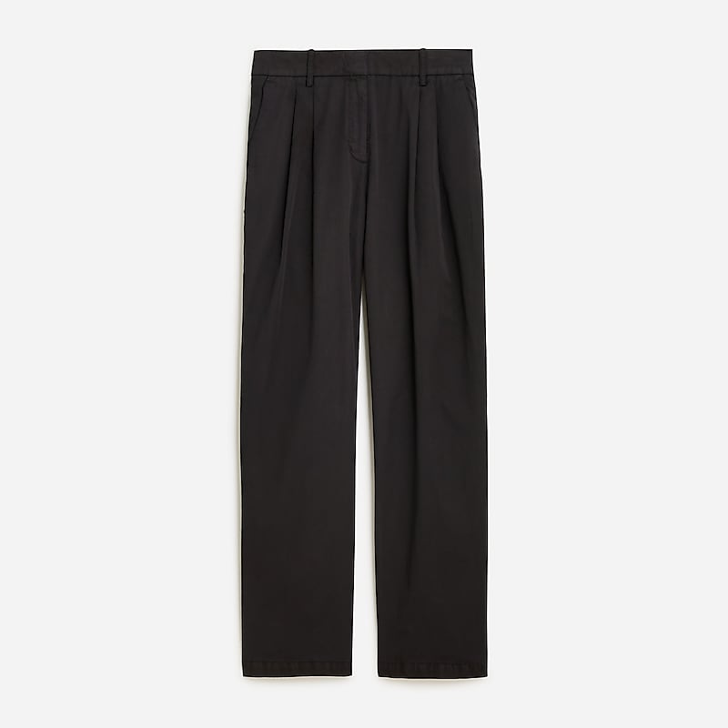 Black J.Crew Wide-leg essential pant in cotton poplin | J.Crew Factory | DEXNA5631