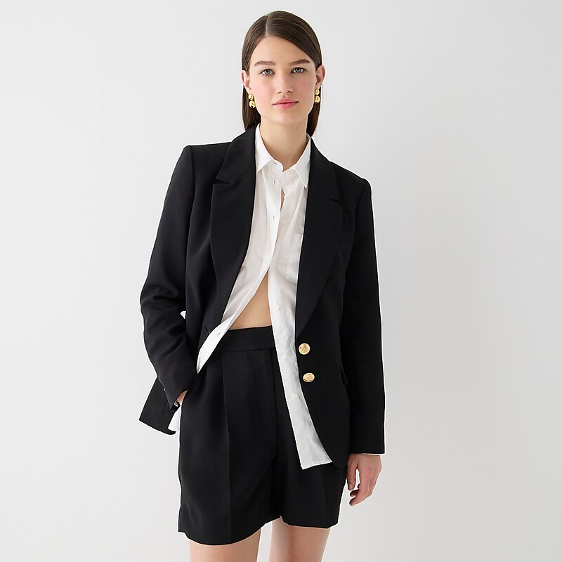 Black J.Crew Willa blazer in city crepe | J.Crew Factory | CRLBW6749