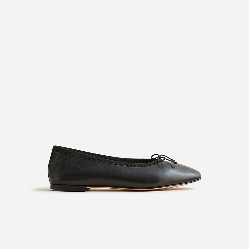 Black J.Crew Zoe ballet flats in leather | J.Crew Factory | PQESG5763