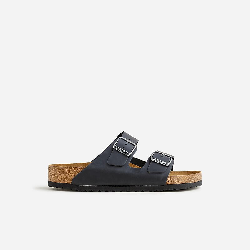 Black Oiled Leather J.Crew Birkenstock® Arizona soft-footbed sandals | J.Crew Factory | RZBSX7105