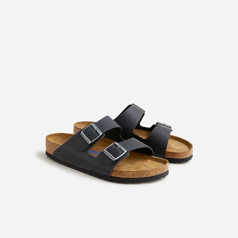 Black Oiled Leather J.Crew Birkenstock® Arizona soft-footbed sandals | J.Crew Factory | RZBSX7105