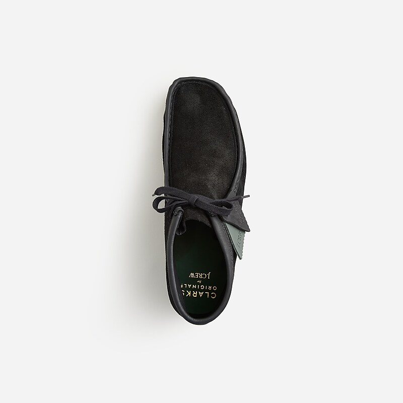 Black Roughout J.Crew Clarks® Originals X J.Crew Wallabee® boots in English suede | J.Crew Factory | BOIMH3254