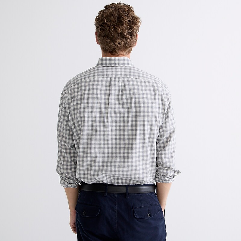 Bleecker Gingham Grey J.Crew Secret Wash organic cotton poplin shirt | J.Crew Factory | NFLJZ0867