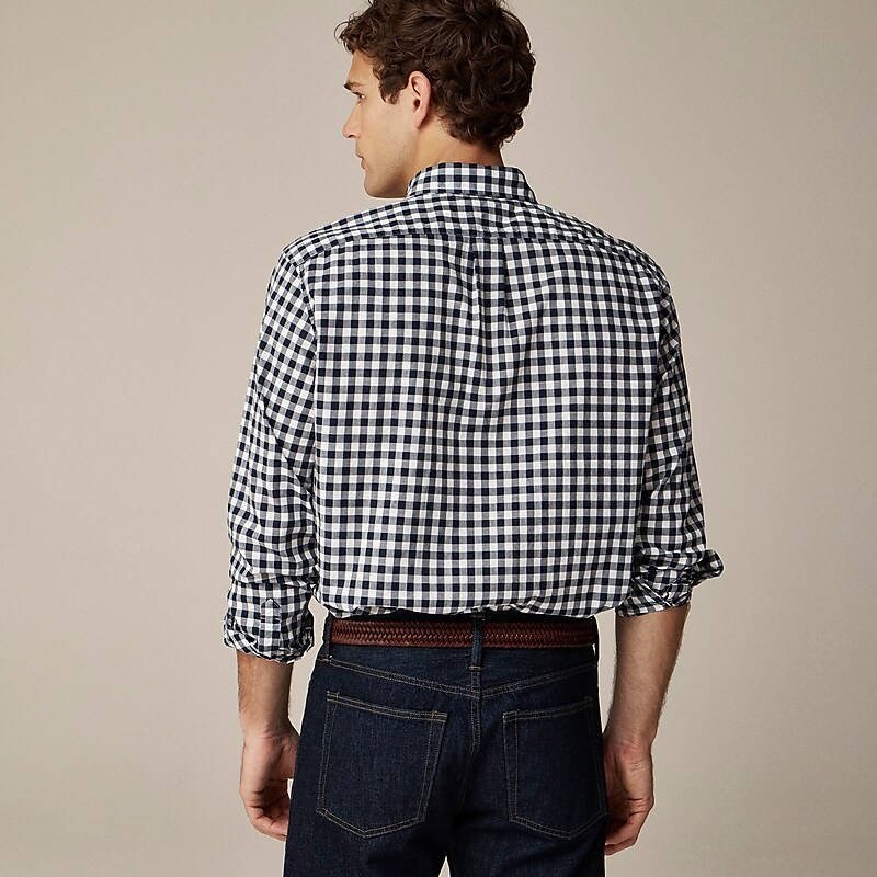 Bleecker Gingham Navy J.Crew Secret Wash cotton poplin shirt | J.Crew Factory | VYZQG8930