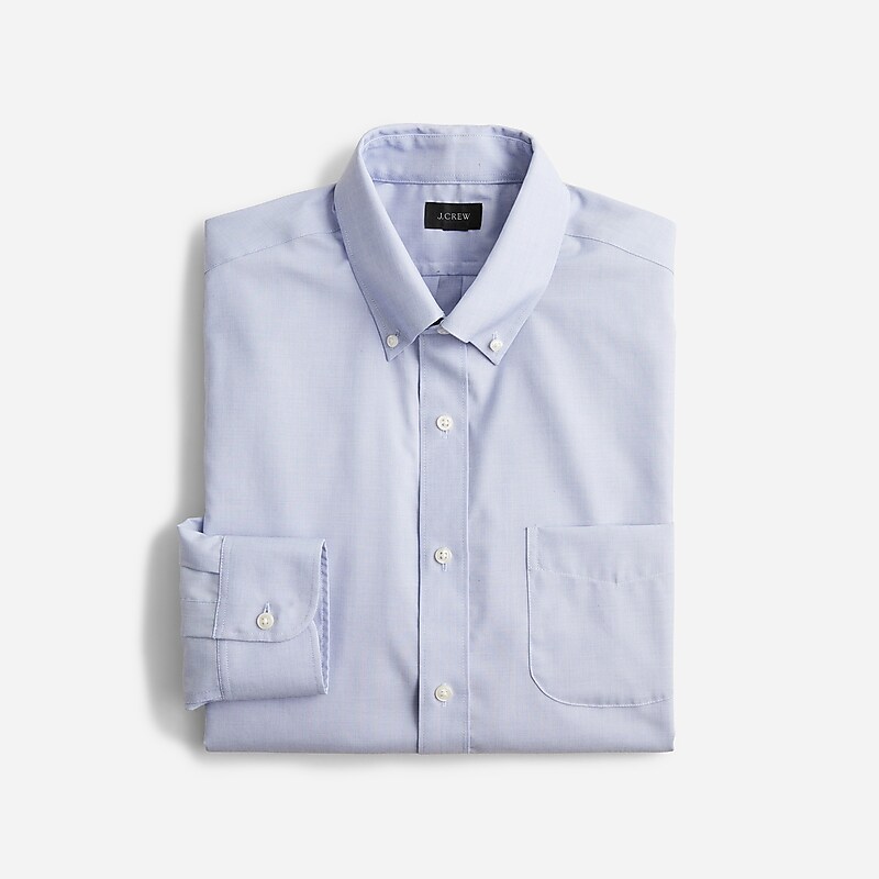 Blue J.Crew Bowery wrinkle-free dress shirt with button-down collar | J.Crew Factory | NUJLC4306