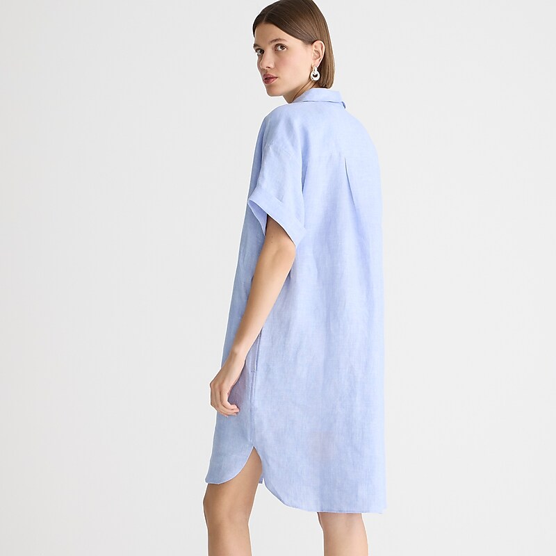 Blue J.Crew Capitaine shirtdress in linen | J.Crew Factory | KQSIL3072