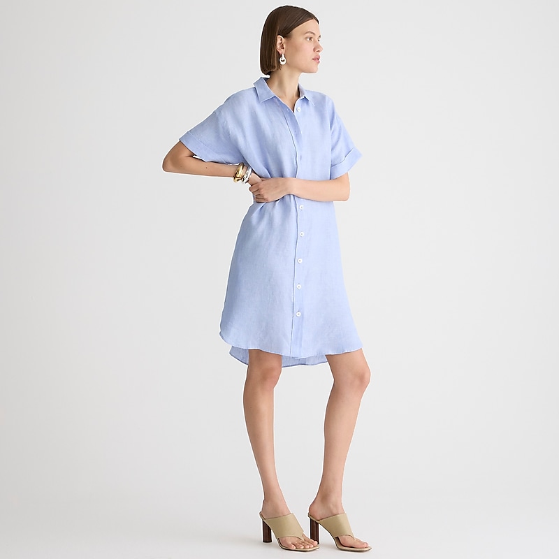 Blue J.Crew Capitaine shirtdress in linen | J.Crew Factory | KQSIL3072