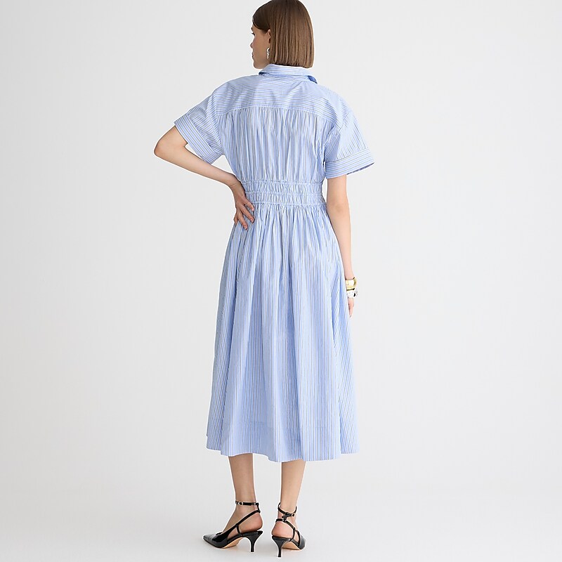 Blue J.Crew Elena shirtdress in cotton poplin | J.Crew Factory | JNYVO4123