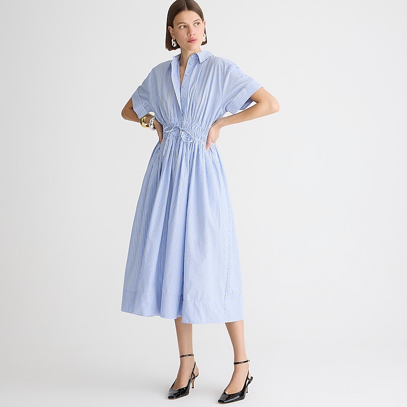 Blue J.Crew Elena shirtdress in cotton poplin | J.Crew Factory | JNYVO4123