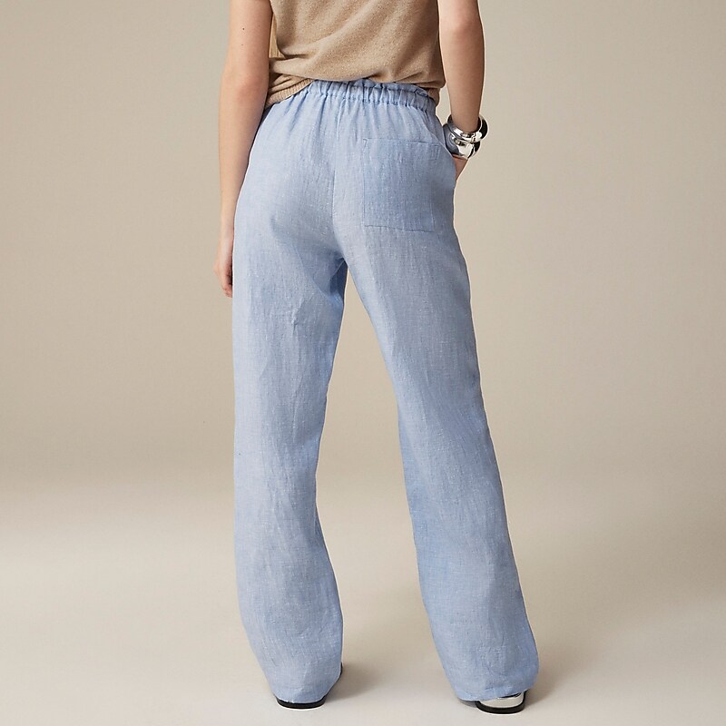 Blue J.Crew Soleil pant in linen | J.Crew Factory | UMJVE8301