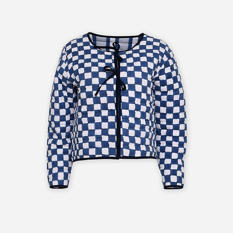 Blue Multi J.Crew SZ Blockprints™ quilted jacket | J.Crew Factory | PAZUT0862