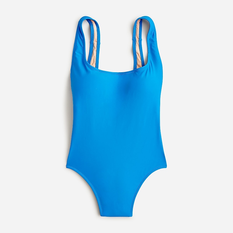 Bondi Blue J.Crew Scoopneck one-piece swimsuit in stripe | J.Crew Factory | ELMBK5172