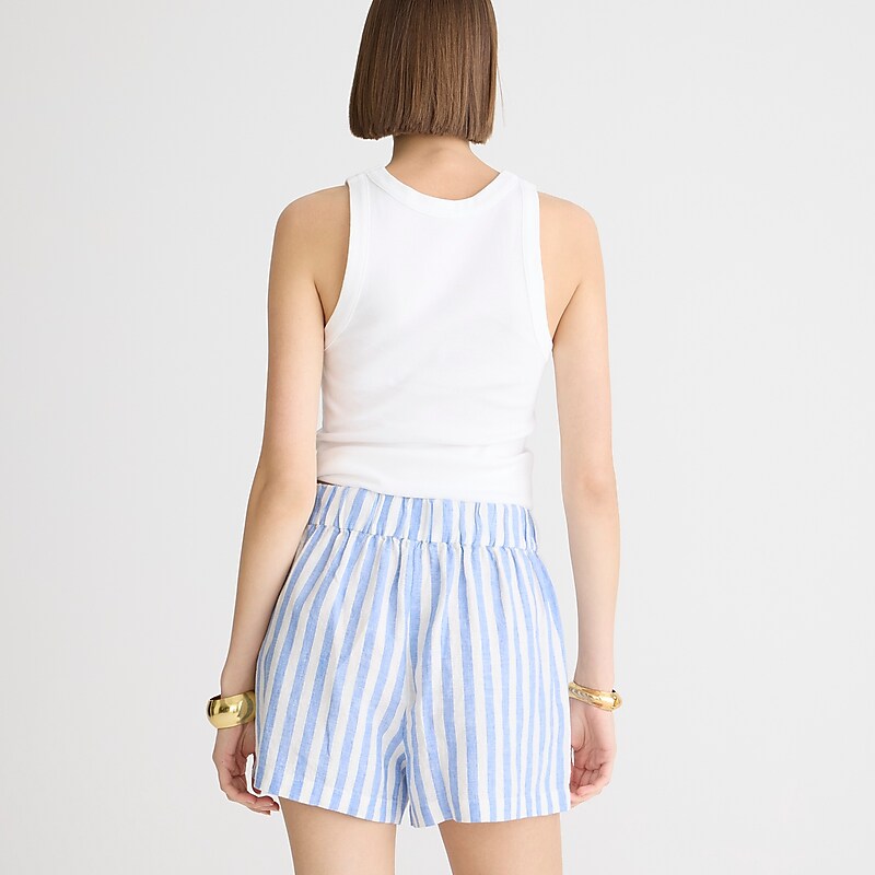 Brilliant Ocean White S J.Crew Tropez short in linen | J.Crew Factory | TIOJU1538