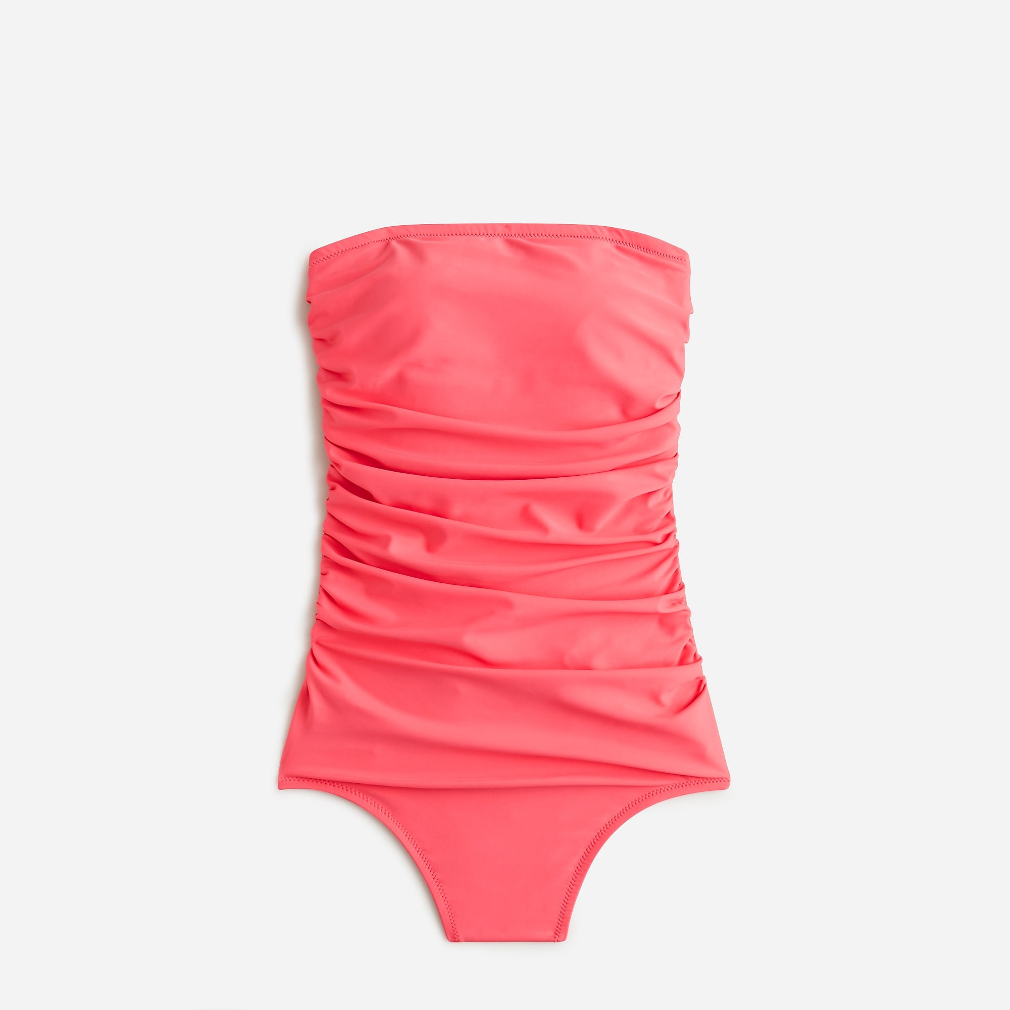 Brilliant Papaya J.Crew Ruched bandeau one-piece swimsuit | J.Crew Factory | WSQIU7340