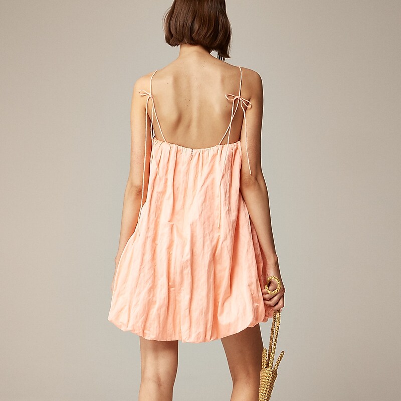 Brilliant Peony J.Crew Collection mini bubble dress in satin | J.Crew Factory | GSKJZ8037