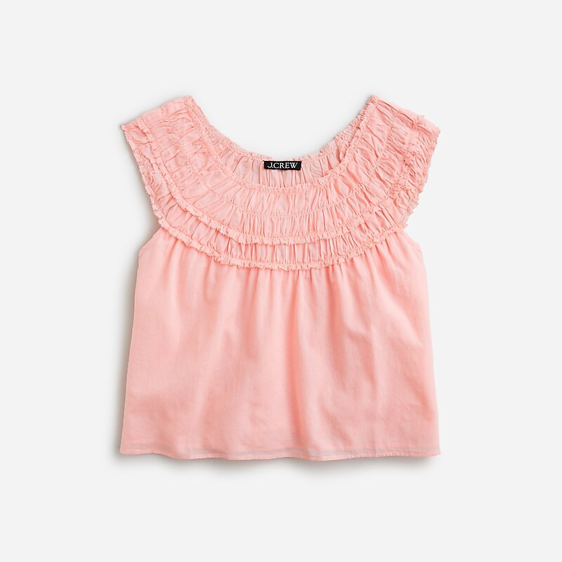 Brilliant Peony J.Crew Rosalie top in cotton voile | J.Crew Factory | VGADC8594