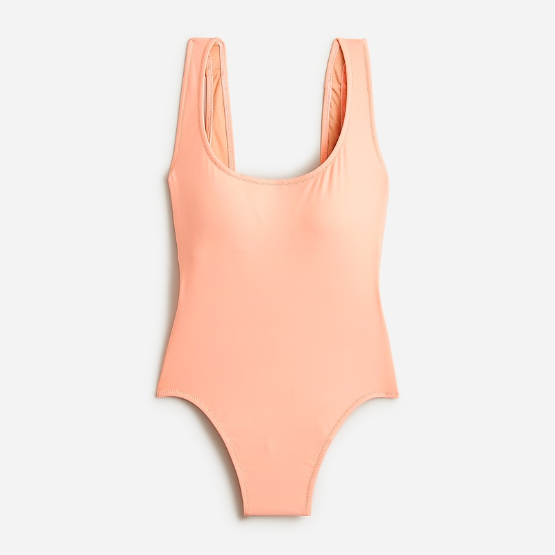 Brilliant Peony J.Crew Scoopneck one-piece swimsuit in stripe | J.Crew Factory | PJLKZ6572