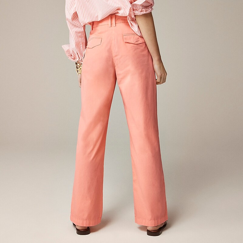 Brilliant Peony J.Crew Wide-leg essential pant in cotton poplin | J.Crew Factory | XJSKP3812