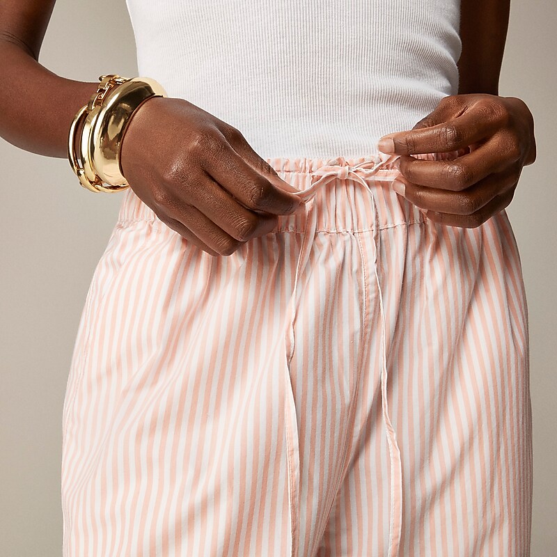 Brilliant Peony Stripe J.Crew Drawstring pant in lightweight twill | J.Crew Factory | FPJQX6493