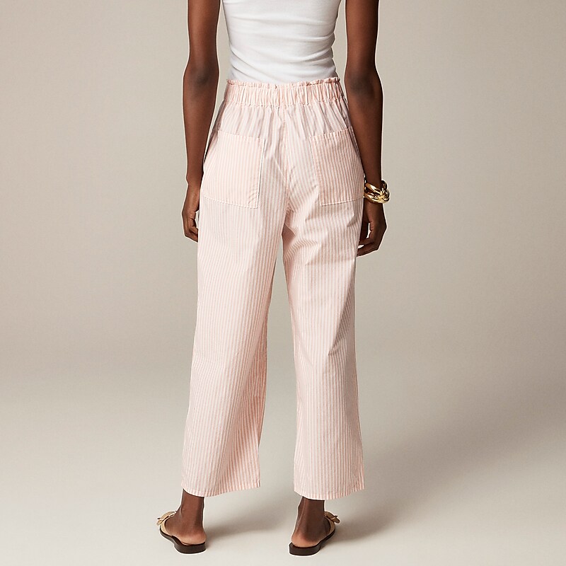 Brilliant Peony Stripe J.Crew Drawstring pant in lightweight twill | J.Crew Factory | FPJQX6493