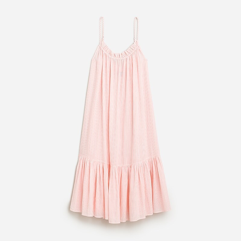 Brilliant Peony Stripe J.Crew Ruffle beach dress airy gauze | J.Crew Factory | QDKUL7038