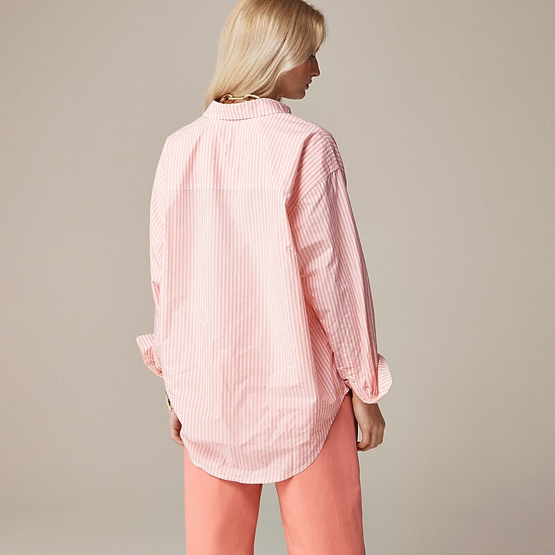 Brilliant Peony Stripe J.Crew Étienne oversized shirt in striped cotton poplin | J.Crew Factory | GMDUA7325