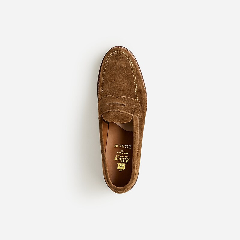 Brown J.Crew Alden® for J.Crew suede penny loafers | J.Crew Factory | VPJYU9370