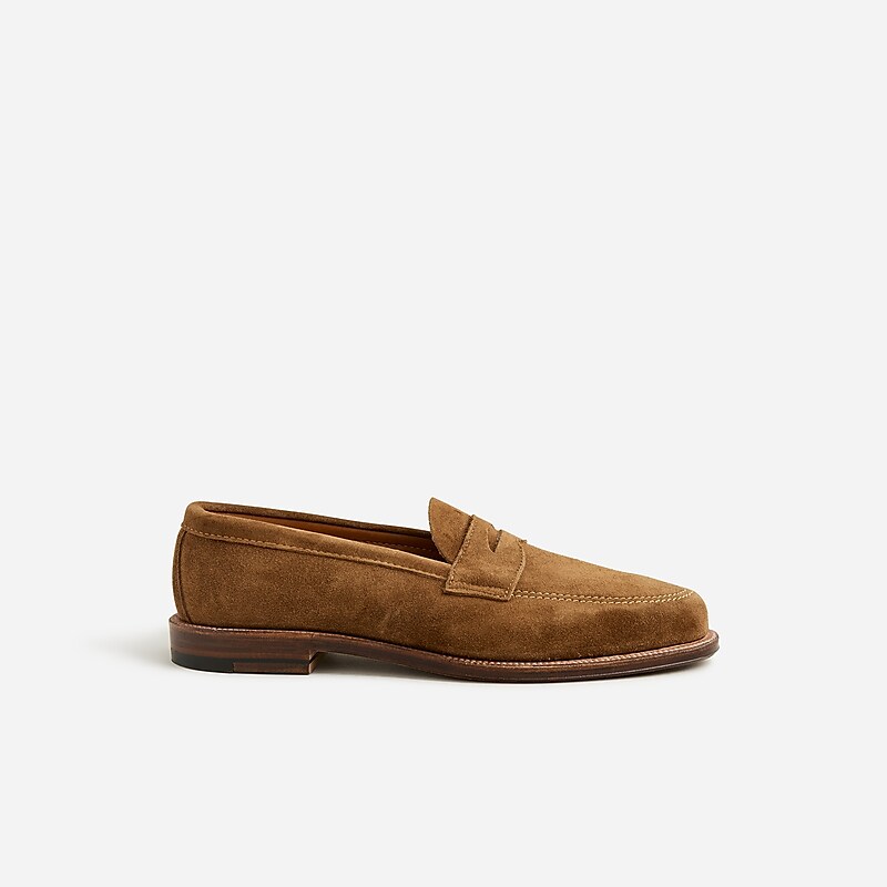 Brown J.Crew Alden® for J.Crew suede penny loafers | J.Crew Factory | VPJYU9370