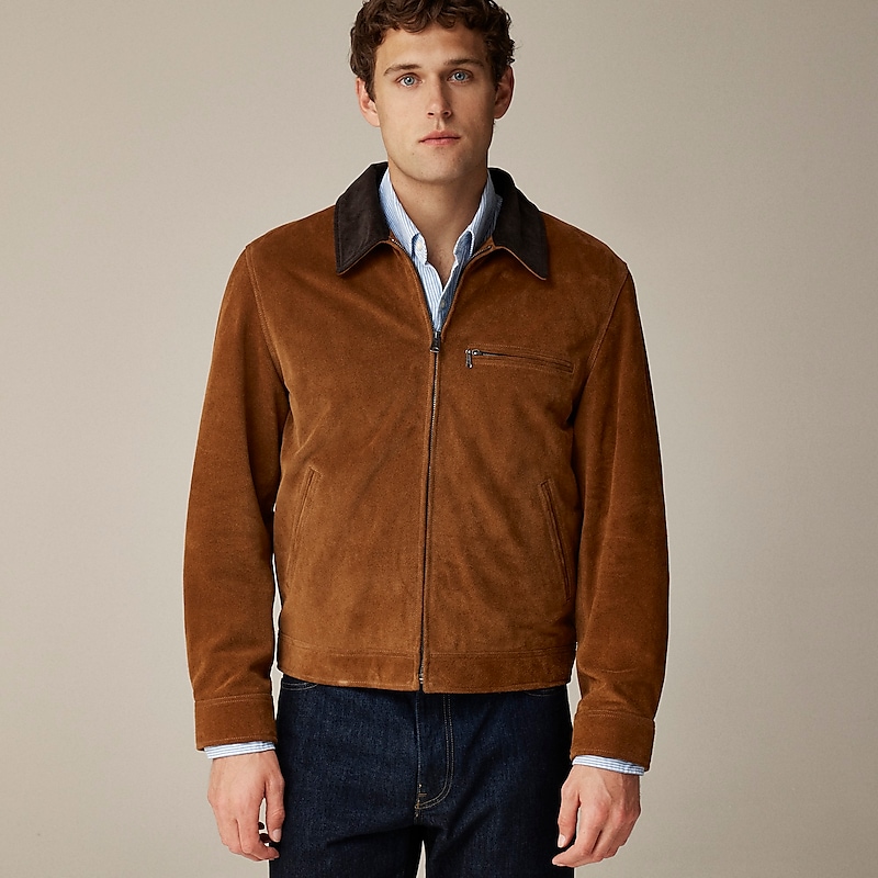 Brown J.Crew Limited-edition Wallace & Barnes work jacket in Italian suede | J.Crew Factory | RVELT6849