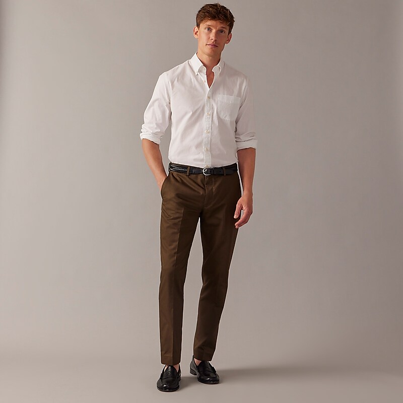 Brown J.Crew Ludlow Slim-fit suit pant in Italian chino | J.Crew Factory | WAEFD8091