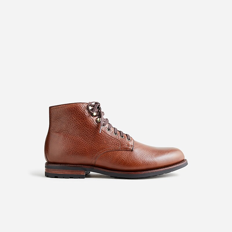 Brown Natural Grain J.Crew Kenton plain toe boots | J.Crew Factory | KTAUB4598