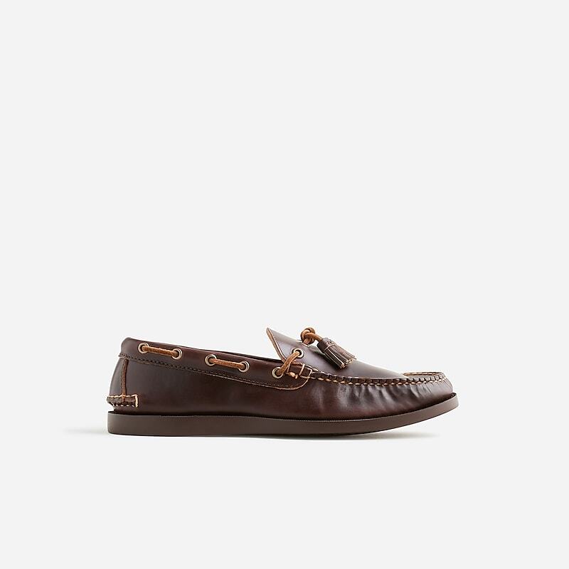 Brown Pull Up J.Crew Rancourt & Co. X J.Crew Gilman tassel camp mocs | J.Crew Factory | TEXNW4056